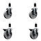 Service Caster 5'' Semi Steel Wheel Swivel 1-3/8'' Expanding Stem Caster Set 2 Brakes, 4PK SCC-EX20S515-SSR-2-PLB-2-138 - alternate 1